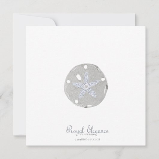 Invitation Mariage du dollar de roses blancs et de sable de (Dos)