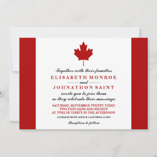 Invitation Mariage du drapeau canadien