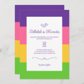 Invitation Mariage du drapeau sapphérique lesbienne (Devant / Derrière)