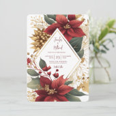 Invitation Mariage du festival de Noël d'or de Poinsettia (Debout devant)