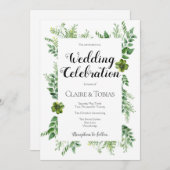 Invitation Mariage du feuillage de printemps de la plante sau (Devant / Derrière)