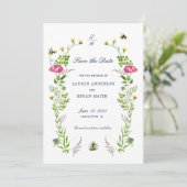 Invitation Mariage du fleur sauvage et de l'abeille Enregistr (Debout devant)