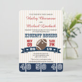 Invitation MARIAGE du FOOTBALL rouge de marine (Debout devant)