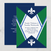 Invitation Mariage du Green Post de Blue Kelly de la marine m (Devant / Derrière)