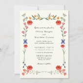Invitation Mariage du jardin botanique fleur sauvage (Devant)
