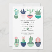 Invitation Mariage du jardin de Cactus (Devant)