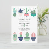 Invitation Mariage du jardin de Cactus (Debout devant)