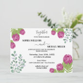 Invitation Mariage du jardin de fleurs Protea (Debout devant)