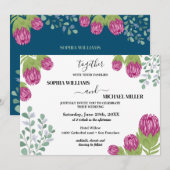 Invitation Mariage du jardin de fleurs Protea (Devant / Derrière)