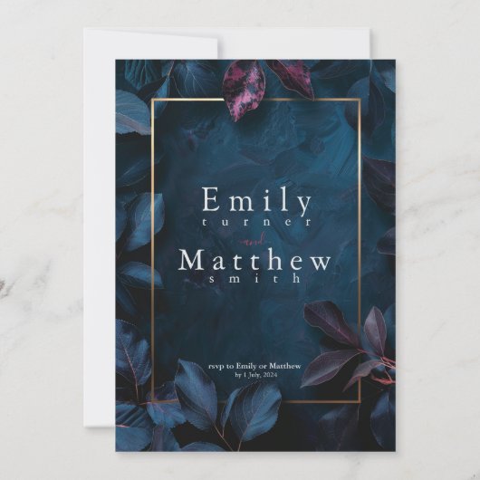 Invitation Mariage du jardin de minuit enchanté (Dos)