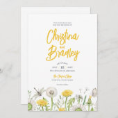 Invitation Mariage du jardin fleur sauvage (Devant / Derrière)