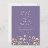 Invitation Mariage du jardin Fleur sauvage de Boho violet (Devant)