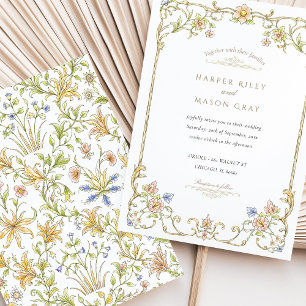 Invitation Mariage du jardin fleuri du printemps et de l'été