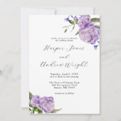 Invitation Mariage du jardin fleuri violet (Devant)