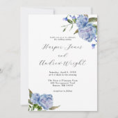 Invitation Mariage du jardin Floral bleu (Devant)