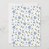 Invitation Mariage du jardin Floral bleu (Dos)