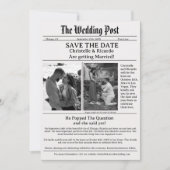 Invitation Mariage du journal Modernscript enregistrer la dat (Devant)