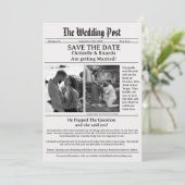 Invitation Mariage du journal Modernscript enregistrer la dat (Debout devant)