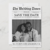 Invitation Mariage du journal photo moderne enregistrer la da (Devant)