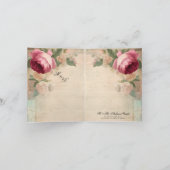 Invitation Mariage du journal vintage Floral Junk (Intérieur)