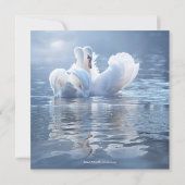 Invitation Mariage du lac Blue Swans (Dos)