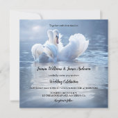 Invitation Mariage du lac Blue Swans (Devant)