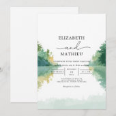 Invitation Mariage du lac verdoyant (Devant / Derrière)