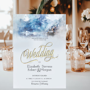 Invitation Mariage du lac Winter Mountain