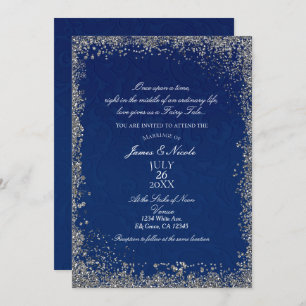 Invitation Mariage du livre d'histoire en argent de la Prince