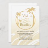 Invitation Mariage du logo du Surf de plage Palm| sable (Devant / Derrière)