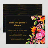 Invitation Mariage du marié et de la mariée Fleurs roses oran (Devant / Derrière)