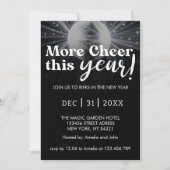 Invitation Mariage du Nouvel An élégant noir argent blanc (Devant)