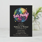 Invitation Mariage du Party Disco Ball Sparkle Glam des année (Debout devant)