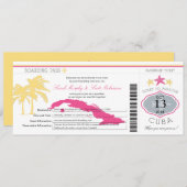 Invitation Mariage du Pass d'embarquement à Cuba (Devant / Derrière)