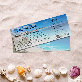 Invitation Mariage du Pass d'embarquement de Cancun Beach