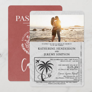 Invitation Mariage du passeport de Cancun en Bourgogne