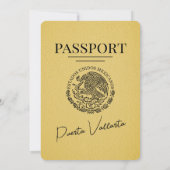 Invitation Mariage du passeport de la Puerta Vallarta Jaune (Dos)
