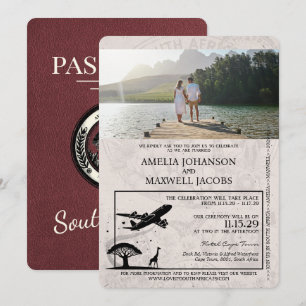 Invitation Mariage du passeport de l'Afrique du Sud de Bourgo