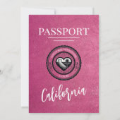 Invitation Mariage du passeport de Magenta California (Dos)