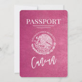 Invitation Mariage du passeport de Magenta Pink Cancun (Dos)