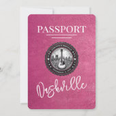 Invitation Mariage du passeport de Magenta Pink Nashville (Dos)