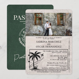 Invitation Mariage du Passeport Green Puerta Vallarta