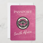 Invitation Mariage du passeport Magenta Afrique du Sud (Dos)