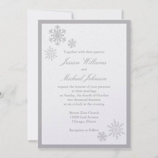 Invitation Mariage du pays des merveilles d'hiver (Devant)