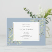 Invitation Mariage du paysage de la photo bleu-vert Dusty (Debout devant)