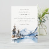 Invitation Mariage du paysage de neige hivernale du lac Mount (Debout devant)
