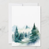 Invitation Mariage du paysage des arbres de Noël d'hiver (Dos)