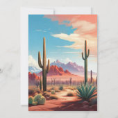 Invitation Mariage du paysage du désert du Saguaro Cactus (Dos)