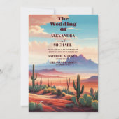 Invitation Mariage du paysage du désert du Saguaro Cactus (Devant)