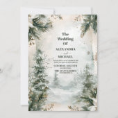 Invitation Mariage du paysage hivernal de la rivière Mountain (Devant)